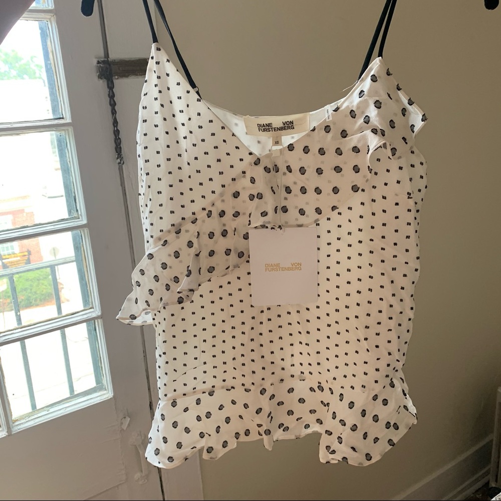 NWT Diane Von Furstenberg polka dot tank top! XS